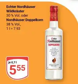 Globus Echter Nordhäuser Wildkräuter 30 % Vol. oder Nordhäuser Doppelkorn 38 % Vol Angebot