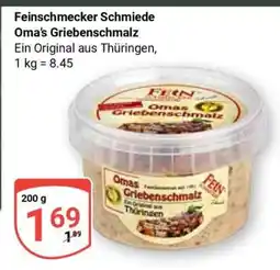 Globus Feinschmecker Schmiede Oma’s Griebenschmalz Angebot