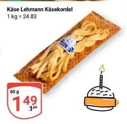 Globus Käse Lehmann Käsekordel Angebot