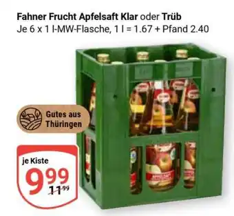 Globus Fahner Frucht Apfelsaft Klar oder Trüb Angebot