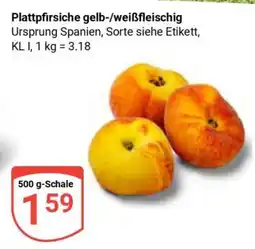 Globus Plattpfirsiche gelb-/weißfleischig Angebot