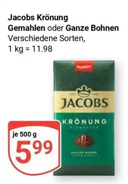 Globus Jacobs Krönung Gemahlen oder Ganze Bohnen Angebot