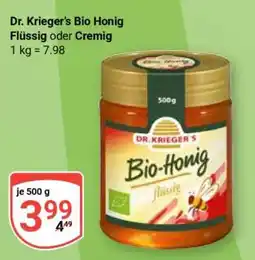 Globus Dr. Krieger's Bio Honig Flüssig oder Cremig Angebot