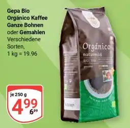 Globus Gepa Bio Orgánico Kaffee Ganze Bohnen oder Gemahlen Angebot
