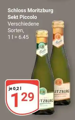 Globus Schloss Moritzburg Sekt Piccolo Angebot