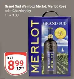 Globus Grand Sud Weinbox Merlot, Merlot Rosé oder Chardonnay Angebot