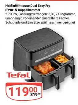 Globus Heißluftfritteuse Dual Easy Fry EY901N Doppelkammer Angebot