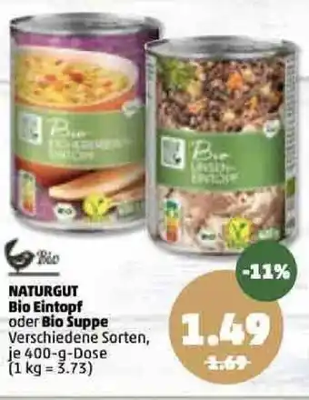 PENNY Naturgut Bio Eintopf oder Bio Suppe 400g Angebot