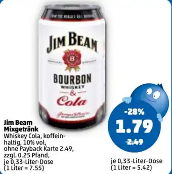 PENNY Jim Beam Mixgetränk 0,33L Angebot