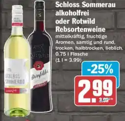 AEZ Schloss Sommerau alkoholfrei oder Rotwild Rebsortenweine Angebot