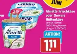 AEZ Almette Frischkäse oder Gervais Hüttenkäse Angebot