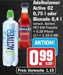 AEZ Adelholzener Active 02 0,75 l oder Bionade 0,4 I Angebot