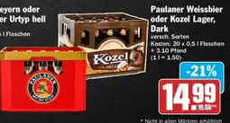 AEZ Paulaner Weissbier oder Kozel Lager, Dark Angebot
