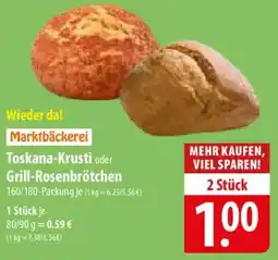 Famila Nord Ost Marktbäckerei Toskana-Krusti oder Grill-Rosenbrötchen Angebot