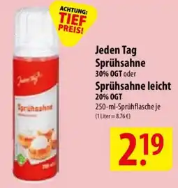 Famila Nord Ost Jeden Tag Sprühsahne oder Sprühsahne leicht Angebot