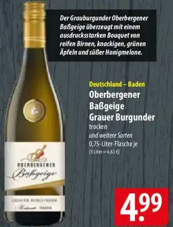 Famila Nord Ost Oberbergener Baẞgeige Grauer Burgunder Angebot