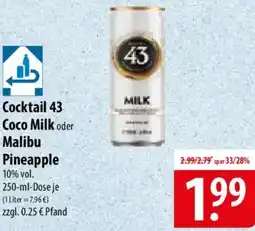Famila Nord Ost Cocktail 43 Coco Milk oder Malibu Pineapple Angebot
