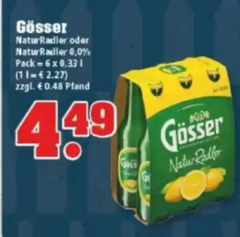 trinkgut Gösser Naturradler o. Naturradler 0,0% 6x0,33L Angebot