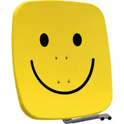 Netto Marken-Discount TechniSat SATMAN 65 PLUS, 65 cm SAT-Spiegel ohne LNB (für UNYSAT LNB) gelb mit smiley Angebot