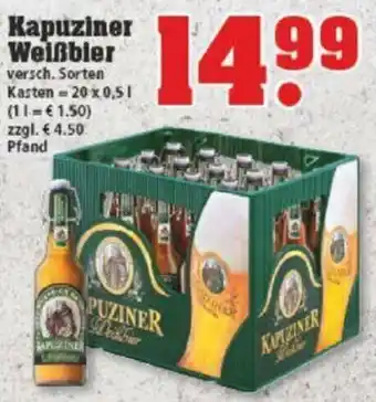 trinkgut Kapuziner Weißbier 20x0,5L Angebot