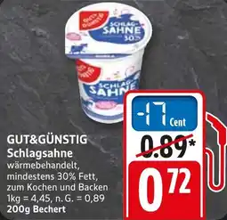 WEZ GUT&GÜNSTIG Schlagsahne Angebot