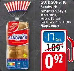 WEZ GUT&GÜNSTIG Sandwich American Style Angebot