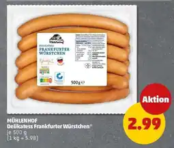 PENNY MÜHLENHOF Delikatess Frankfurter Würstchen Angebot