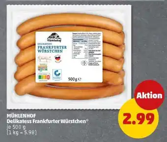 PENNY MÜHLENHOF Delikatess Frankfurter Würstchen Angebot