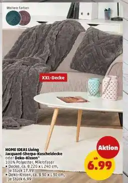 PENNY HOME IDEAS Living Jacquard-Sherpa-Kuscheldecke oder Deko-Kissen Angebot