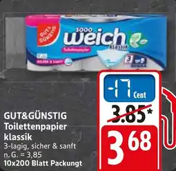 WEZ GUT&GÜNSTIG Toilettenpapier klassik Angebot