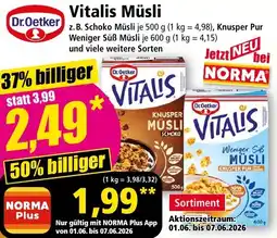 Norma Dr.Oetker Vitalis Müsli Angebot