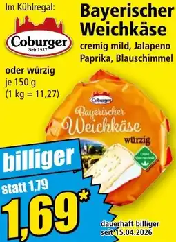Norma Coburger Bayerischer Weichkäse Angebot