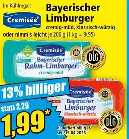 Norma Cremisée Bayerischer Limburger Angebot
