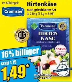 Norma Cremisée Hirtenkäse Angebot