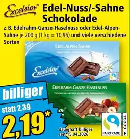 Norma Excelsior Edel-Nuss/-Sahne Schokolade Angebot