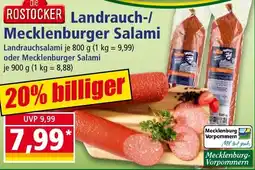 Norma die ROSTOCKER Landrauch-/ Mecklenburger Salami Angebot