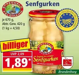 Norma Spreewald Feldmann Senfgurken Angebot