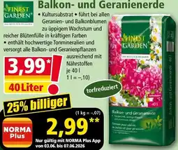 Norma FINEST GARDEN Balkon- und Geranienerde Angebot