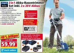 Norma Scheppach 2 in 1 Akku-Rasentrimmer Set inkl. 2 x 20V Akkus Angebot