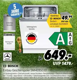 MEDIMAX Bosch einbau-geschirrspüler smi4ebs03d Angebot