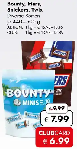 Travel Free Bounty, Mars, Snickers, Twix Angebot