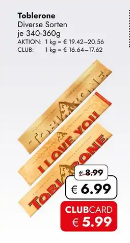 Travel Free Toblerone diverse sorten Angebot