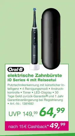 EP Oral-b elektrische zahnbürste io series 4 mit reiseetui Angebot