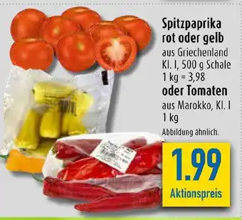 diska Spitzpaprika rot oder gelb 500g oder Tomaten 1kg Angebot