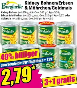 Norma Bonduelle Kidney Bohnen/Erbsen & Möhrchen/Goldmais Angebot
