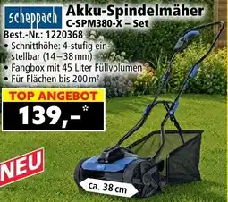Norma Scheppach Akku-Spindelmäher C-SPM380-X - Set Angebot