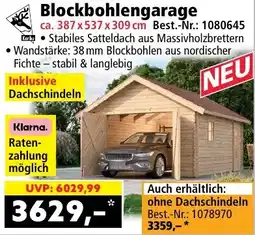 Norma Karibu Blockbohlengarage Angebot
