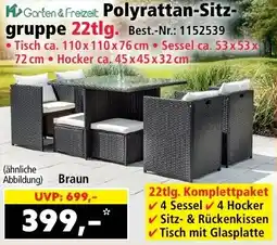 Norma Garten & Freizeit Polyrattan-Sitzgruppe 22tlg. Angebot