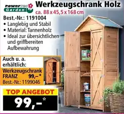 Norma Powertec Garden Werkzeugschrank Holz Angebot