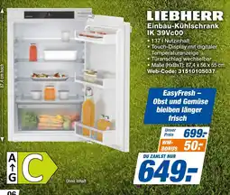 expert Techno Land LIEBHERR Einbau-Kühlschrank IK 39Vc00 Angebot